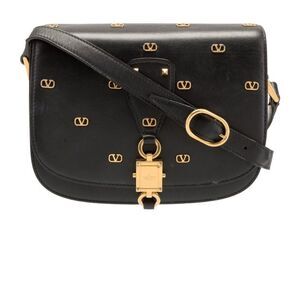 Valentino Garavani Black Leather Saddle Bag